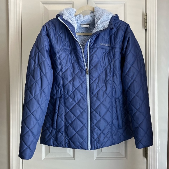 Columbia Jackets & Blazers - Columbia Copper Crest Blue Hooded Jacket Coat Soft Lining 1761431 Sz L